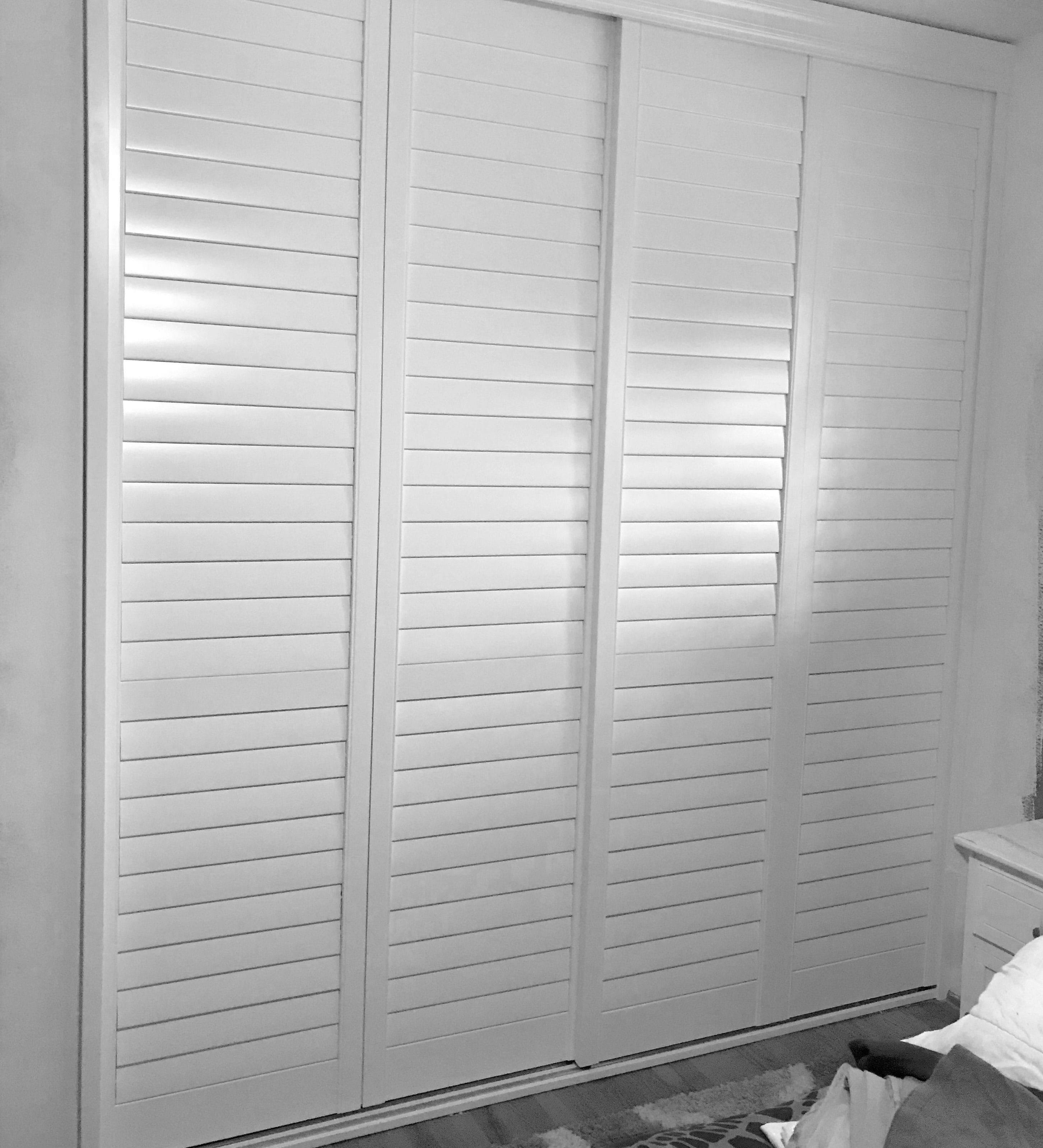 Close White Window Wooden Shutter