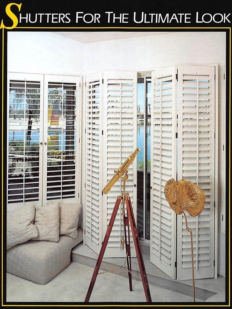 White Window Shutters In A Living Room Space