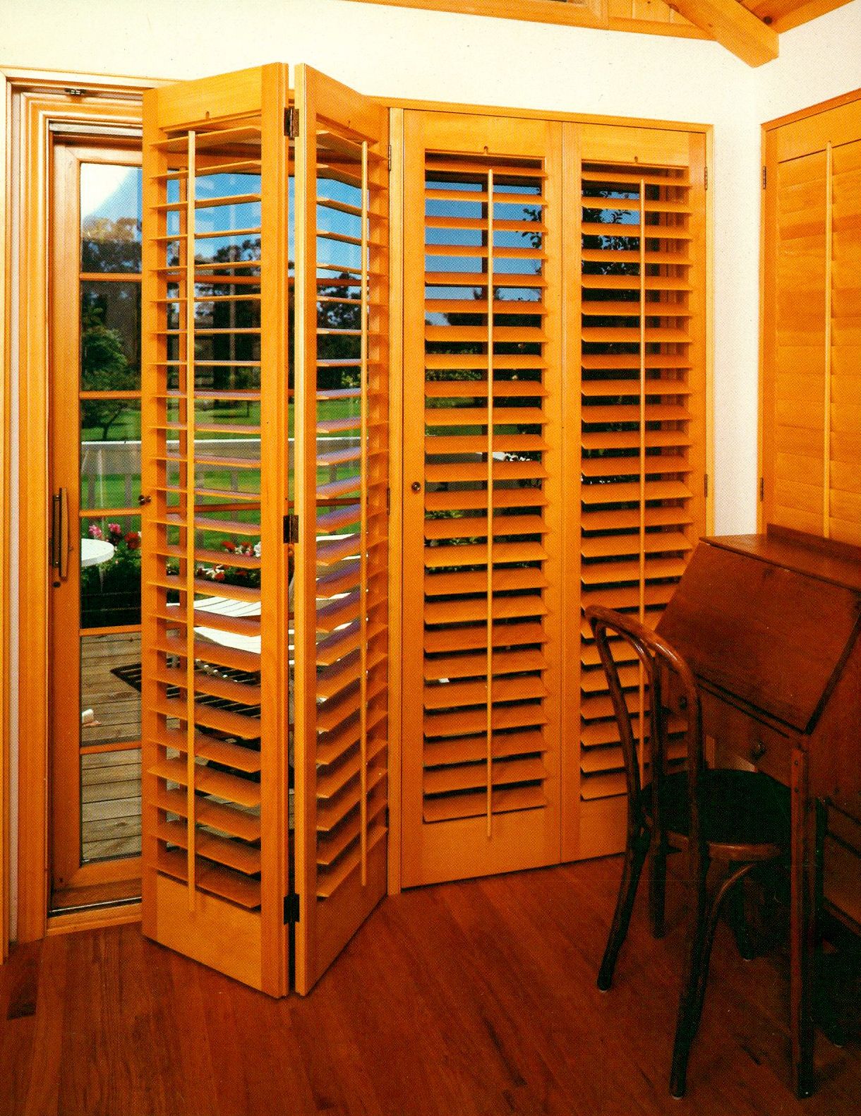 Open Wooden Window Blinds